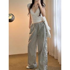W9491-P53网图现货新款美式高品质小米皱面料蝴蝶拼接裤子，男装休闲裤，星座1608-2