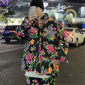 Y99男女休闲花衣服外套冬季保暖防寒面包衣服风大码汉服土潮图片