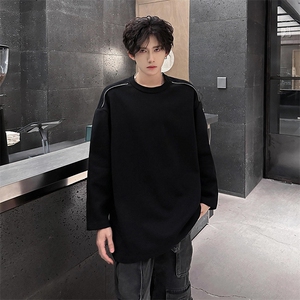 抖音得物高品质 26春装设计感长袖打底衫纯色拉链肩圆领卫衣W123图片