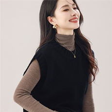 2025年秋季新款针织羊毛加厚休闲马甲时尚休闲通勤百搭，女装羊毛衫，尚达羊绒