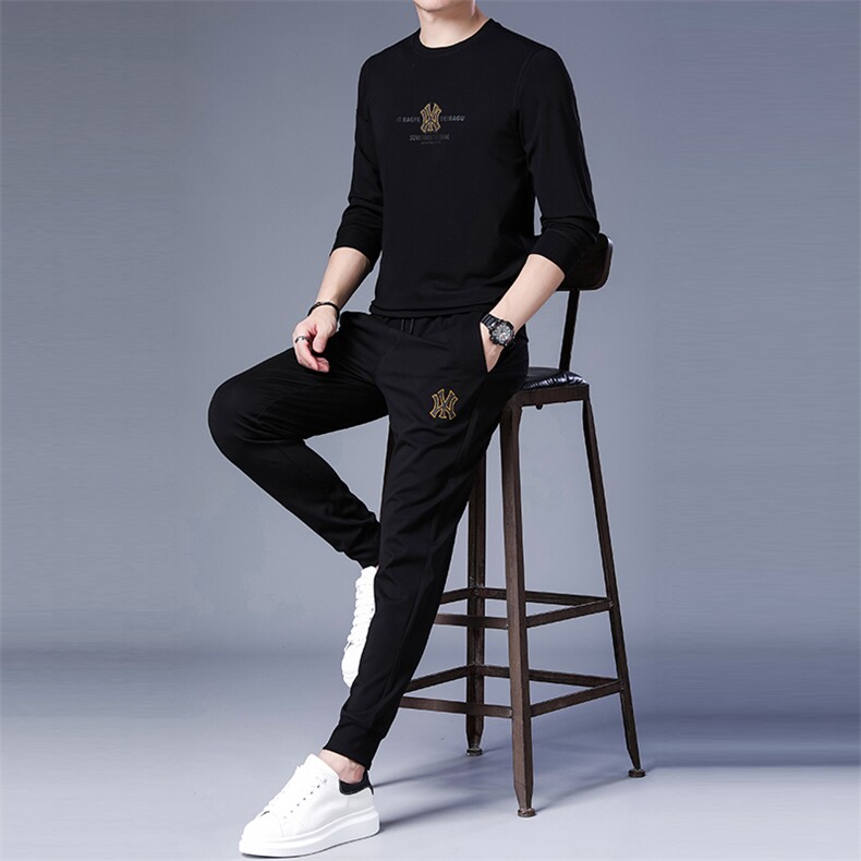 SA8293-2钱塘2020-2中青年男士冬款新款圆领卫衣套装时尚P137,男装休闲套装,钱塘207-2