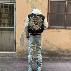 春秋季男生自主潮牌刺绣棒球服美式高街Vibe情侣百搭外套潮上衣，女装短外套，星座1210-1