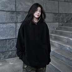 抖音得物高品质二开25秋冬美式重磅宽松纯色连帽贝壳刺绣卫衣W63，男装卫衣，电商A486
