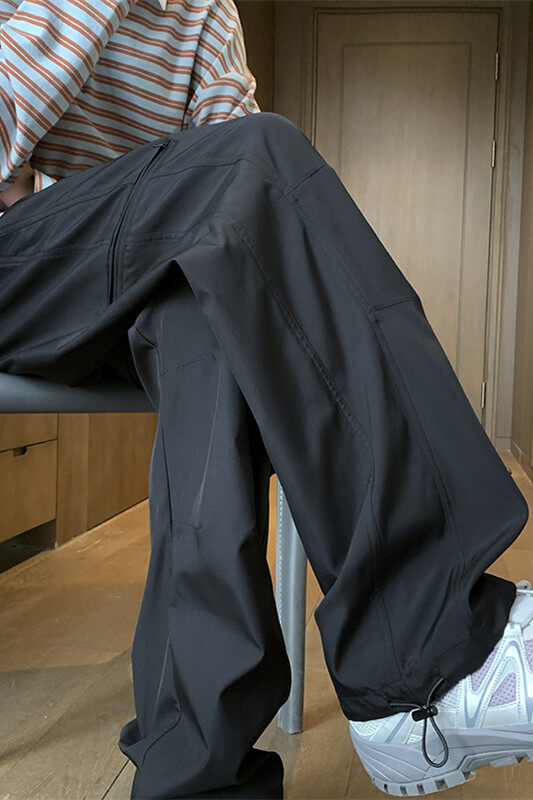 秋季新款拼接拉链打褶防水冲锋裤XZ604-KG94-特P35控68,男装休闲裤,星座604