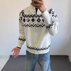 【005】保暖开衫外套费尔岛提花长袖软糯针织毛衣A079-Y47-P55，男装针织衫/毛衣，电商A079