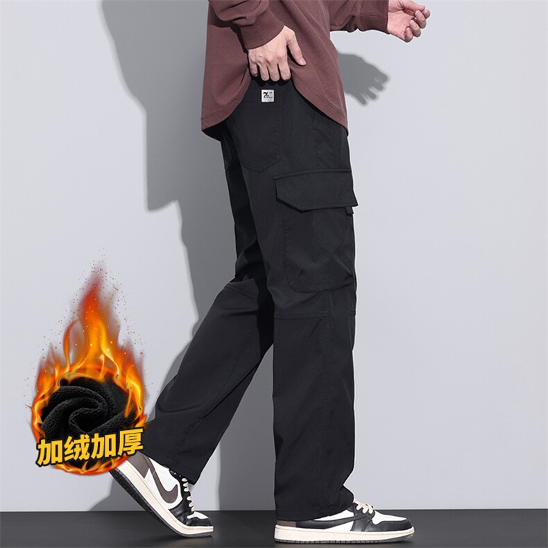 秋冬直筒工装裤男阔腿休闲伞兵裤美式冲锋加绒Z9810-P50/加绒P55,男装工装外套,星座509