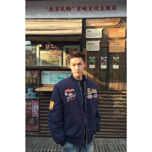有货DJK8371-特批70美式复古徽章刺绣飞行员夹克男春图片