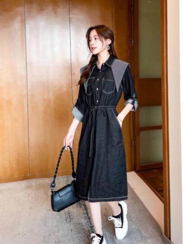 【现货】披肩减龄牛仔连衣裙，女装连衣裙，秋水月亮