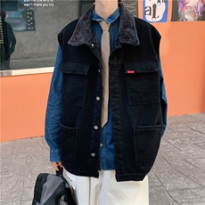 MJ208J-p68-限价98M-5XL加绒羊羔绒毛毯平铺牛仔马甲工装ins，男装工装外套，星座116