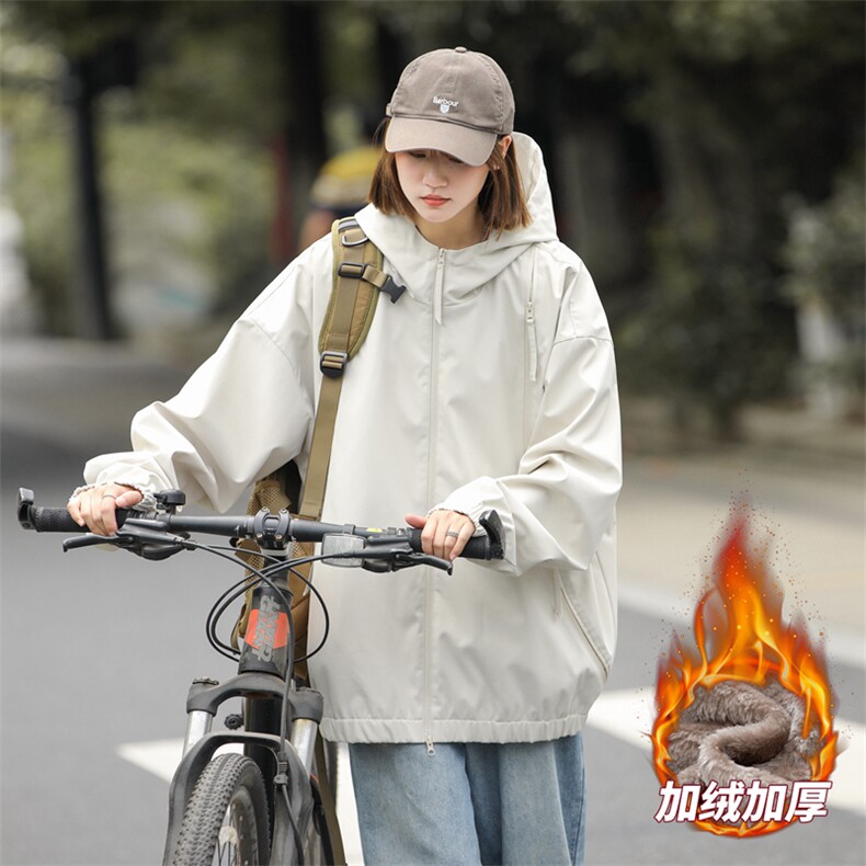 加绒加厚男女同款防水连帽多色冲锋衣外套光版二开A208-1特P65,男装夹克,星座309（原A406）