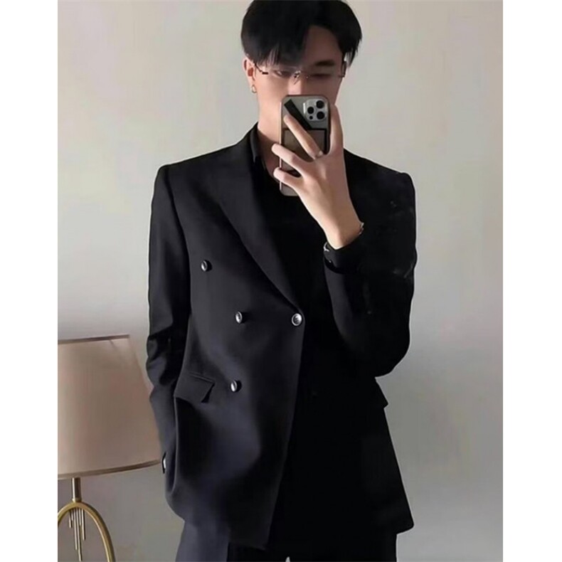 西装外套男痞帅风垫肩小西服春秋款老钱风穿搭上衣XW10,男装西服,星座1116A（原606A-3）