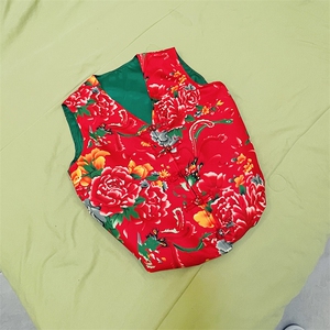 RM1情侣大花马甲双层 团队服喜庆婚礼服M-5XL大码图片