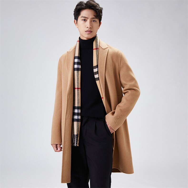 2025年夏季保暖防寒修身型常规款翻领日常单排扣长袖常规时尚百搭，男装毛呢大衣，蒙绒特