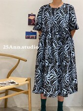 复古图腾连衣裙，女装连衣裙，25Ann·Studio