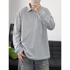 PL9010-P21-控48-现货POLO衫男长袖T恤纯色翻领透气网眼，男装Polo衫，星座116