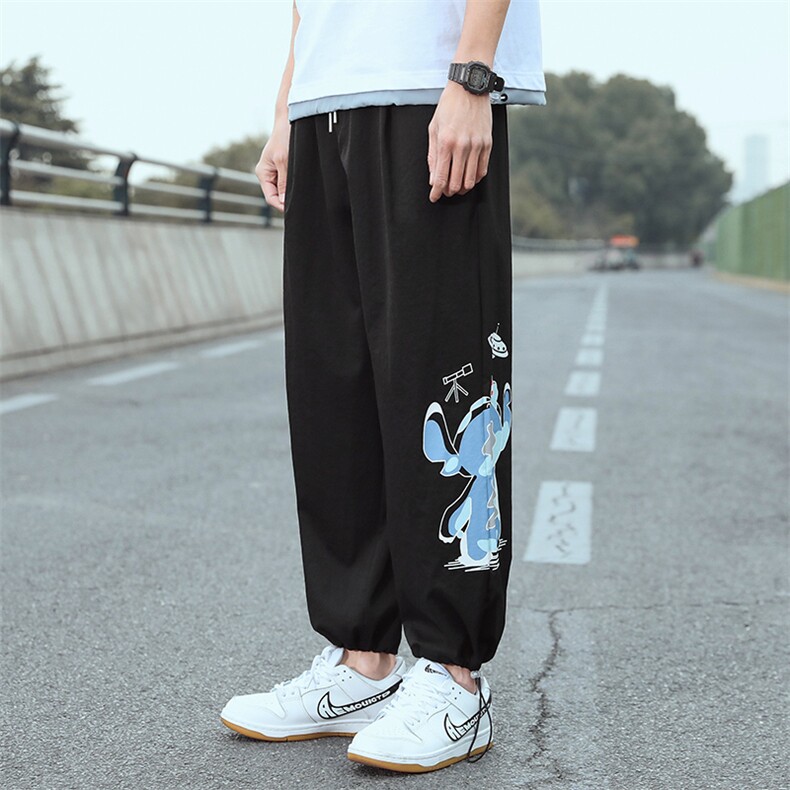 加推2023夏季薄款港风外景宽松大码束脚冰丝休闲裤1528-P40,男装休闲裤,星座914-3