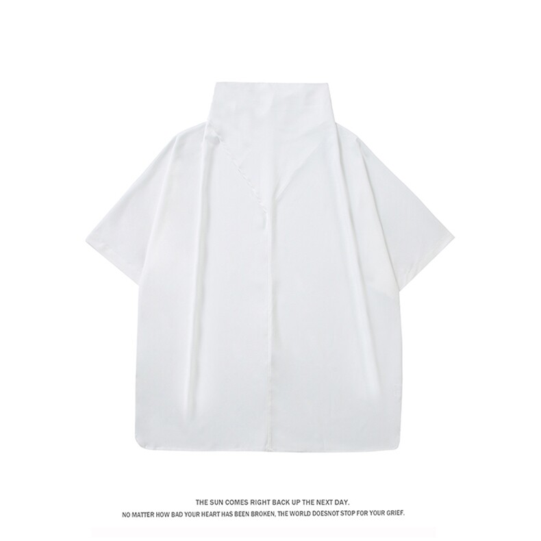 大码G山本耀司冰丝小众设计痞帅高堆领七分中短袖t恤T275/P50控69,男装T恤,星座608A