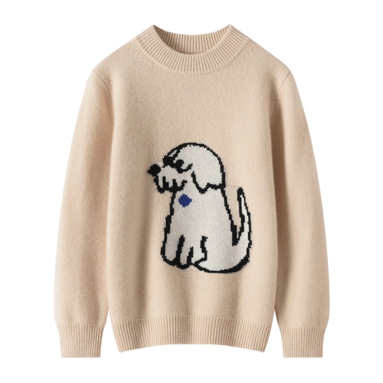 2025时尚百搭通勤简约休闲儿童半高领羊绒衫，童装儿童羊绒衫，牧皓研