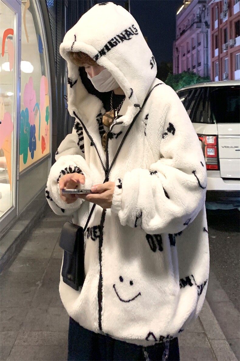 冬季中性风加绒加厚羊羔绒外套男棉袄男士大码夹克潮M8805P125,男装夹克,电商A157