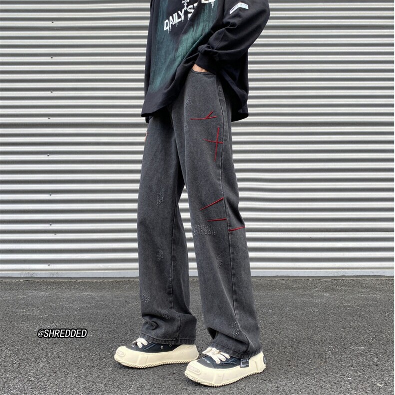 26春季新款设计感泥巴黄牛仔裤磨毛复古裤子B315-K23414-p55控68,男装牛仔裤,电商B315