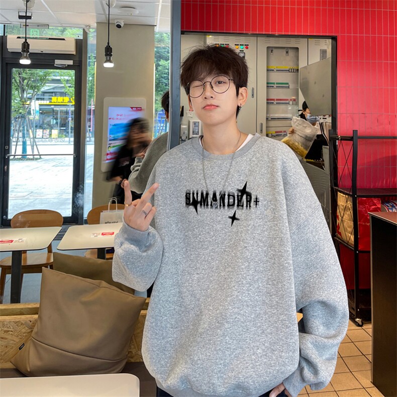 ！圆领卫衣男装港风长袖T恤男外套男WY209-特P23,男装T恤,电商B367