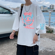 Q11178-P30春夏季七分袖t恤男大码五分袖男短袖中袖，男装T恤，电商A040