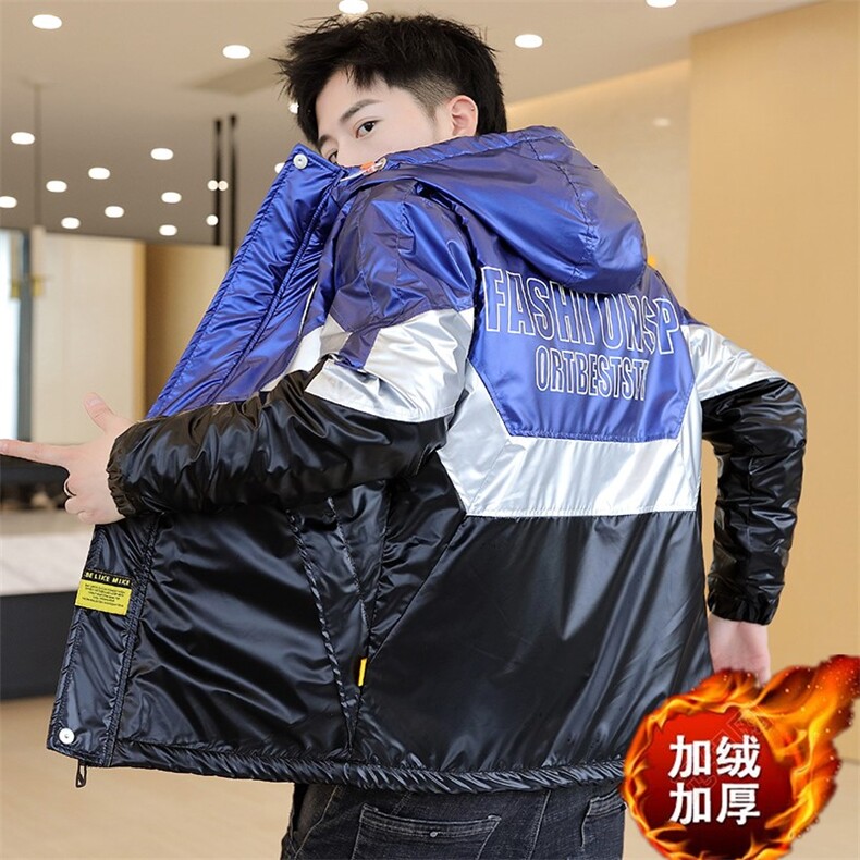 冬季亮三拼羽棉服男模特加厚夹克保暖外套工装棉衣上黄872加绒,男装夹克,星座1207
