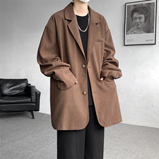 8XL-M肌理感西服美式休闲西装外套男复古痞帅高级感衣服XF002P85，男装西服套装，电商B312