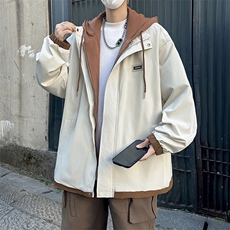 假两件外套男士2024秋季新款潮牌宽松休闲夹克冲锋衣W8002-P64，男装夹克，星座512-4
