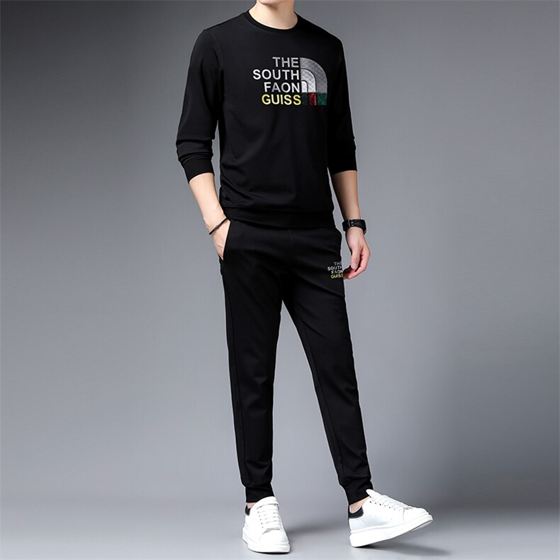 SA9602-2钱塘2020-2中青年男士圆领百搭冬季厚款时尚套装P140,男装休闲套装,钱塘207-2