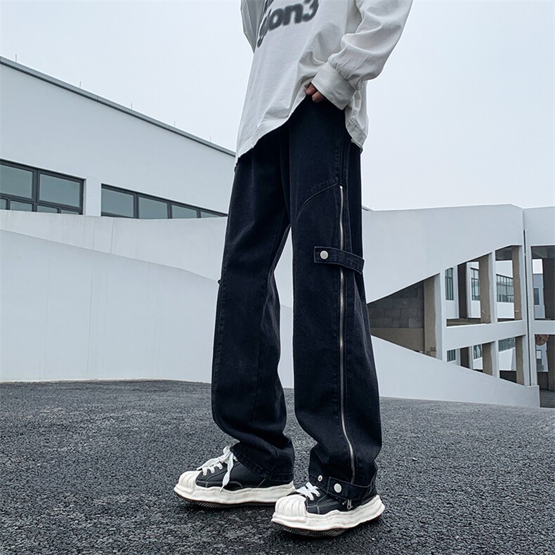 牛仔裤男美式vibe裤子ins高街潮牌欧美直筒修身工装裤N09906-P50,男装牛仔裤,星座308B-2