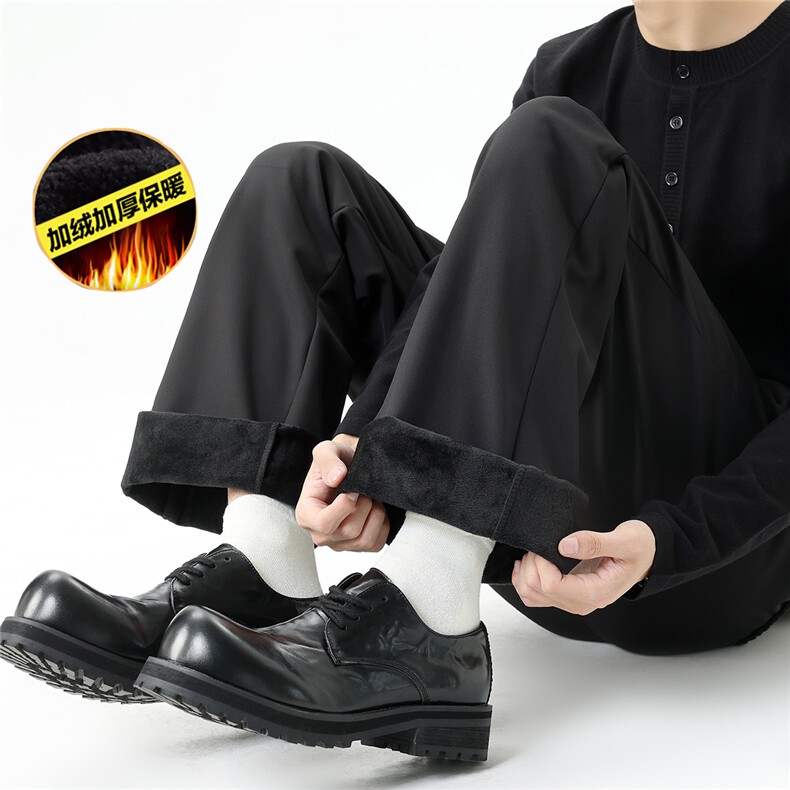 【现货】374加绒-P40-控78复古垂感西裤加绒加厚休闲裤，男装西裤，电商B335