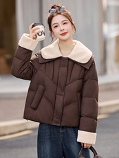 2025年冬季韩版宽松设计感毛毛翻领加厚羽绒服女高端保暖洋气，女装羽绒服，衣之秀