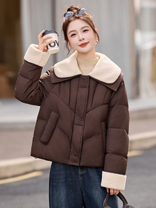 2025年冬季韩版宽松设计感毛毛翻领加厚羽绒服女高端保暖洋气图片