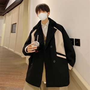 羊羔毛 拼接 呢料 夹克 B239-F580-P125图片