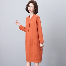 连衣裙2026新款女春秋中长款显瘦中年妈妈时尚洋气提花裙子潮，女装连衣裙，独衣靓