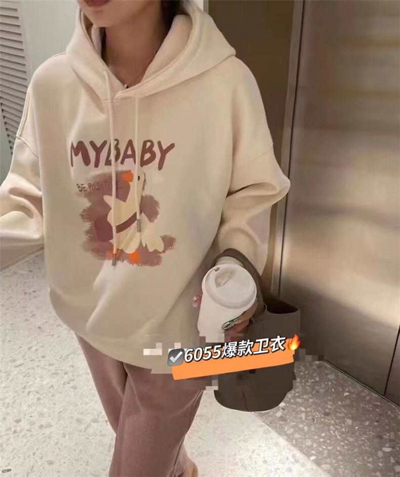 小白鸭加绒卫衣，女装卫衣/绒衫，一杭