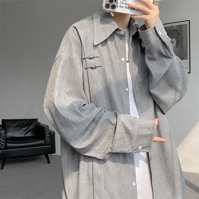 现货 数据款CS7136-P55控78 大码新中式风重磅高品质衬衫图片