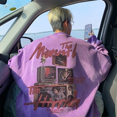 美式重磅水洗做旧圆领卫衣力推大码男XZ517A--3-ZH2710-P58，男装卫衣，星座517A-3