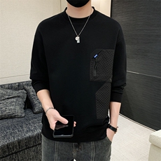 M-8XL秋季加绒加厚胖子拼接圆领卫衣男，男装卫衣，星座209