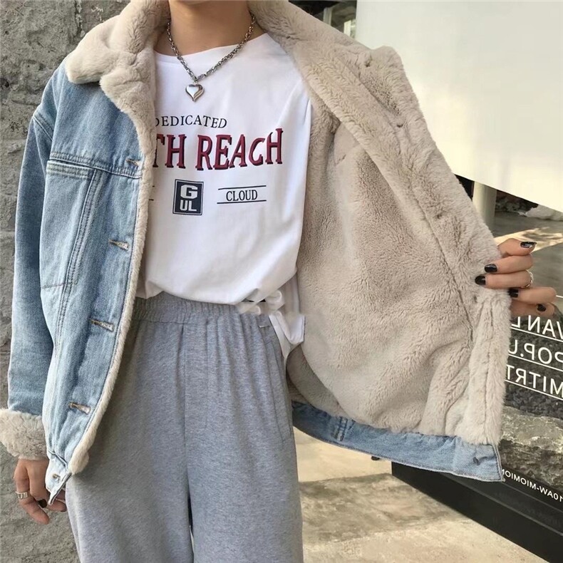 两面穿水貂绒牛仔衣，其它，DD+(4F)