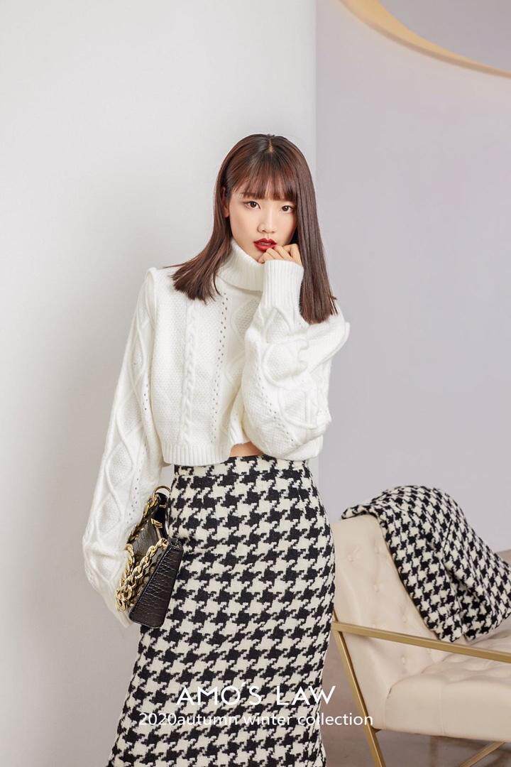 现货高领韩版毛衣，女装针织衫/毛衣，AMO