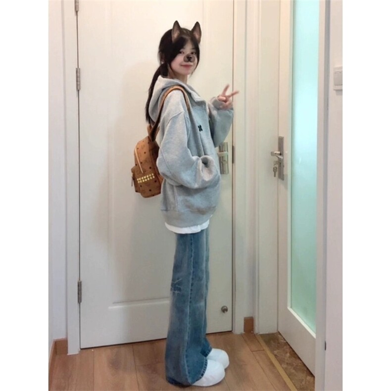 高领开衫空气层卫衣连帽上衣男女秋冬加厚情侣装外套WY8304P65,女装短外套,星座1013-5