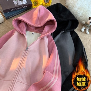 GSY891特P60开衫卫衣男冬季潮牌加绒加厚连帽美式高街重磅外套图片
