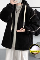 冬装港风保暖羊羔绒连帽外套羊羔毛羽绒服男女8153-P195控价268，男装羽绒服，电商A441-1