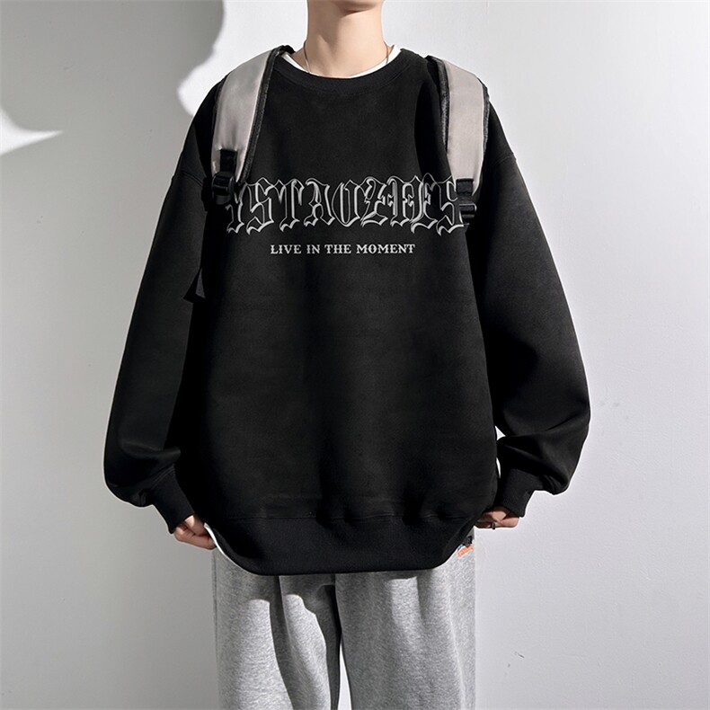 WY302P50控68400克麂皮绒秋季印花上衣百搭宽松套头卫衣休闲男，男装卫衣，星座205-1