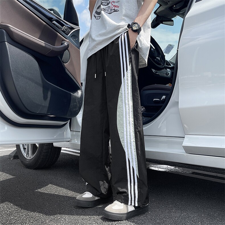 休闲裤男士韩版潮流高街帅拼色百搭2024夏季新款ins长裤K5497-P37,男装休闲裤,星座412-2