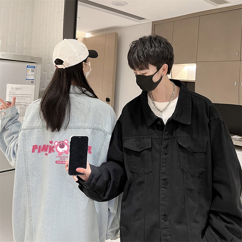 牛仔夹克男大码牛仔外套男茄克NJ77329-P60加绒款-P75,男装夹克,电商A040