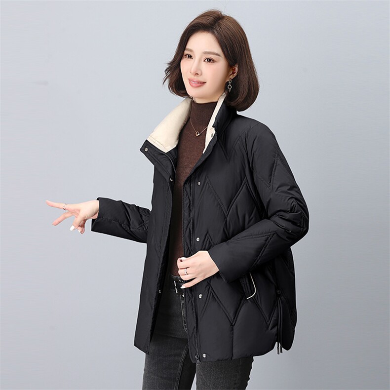 2024冬季新款棉衣加厚女外套短款立领小个子冬装棉服外套,女装棉衣/棉服,雪樱依海