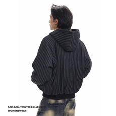 ACRARDIC2025冬装美式条纹短款连帽棉衣男复古保暖豹纹棉服外套潮，男装棉衣，星座1210-1